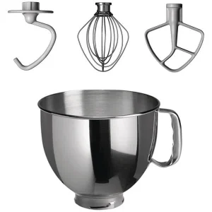 marque pas cher SET KitchenAid KSM 125 Silber + Zubehör Set – Robot De Cuisine 7